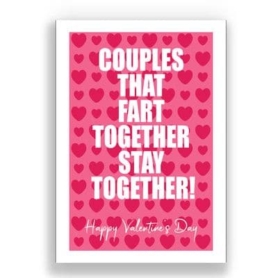 Valentines Card | Couples that fart together stay together