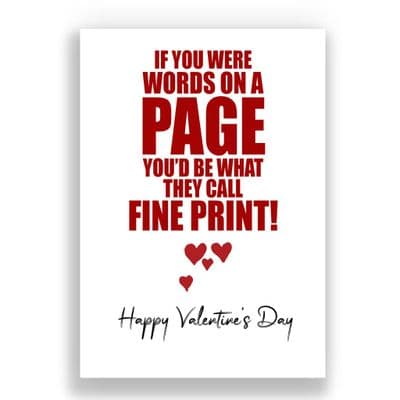 Valentines Card | Fine Print!