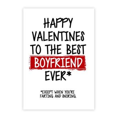 Valentines Card | Happy Valentines To The Best Boyfriend Ever!