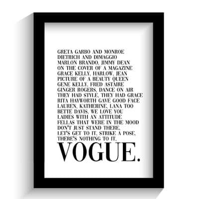 Vogue Lyrics Print