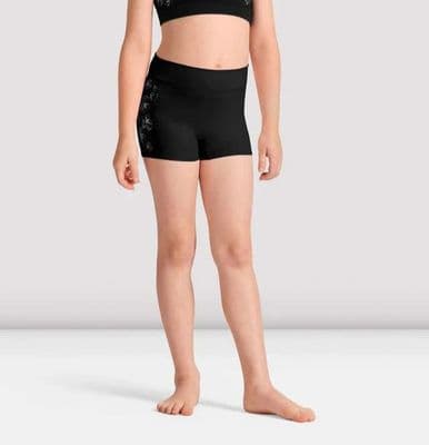 Bloch Girls Alexandra Floral Dance Shorts CR90012 Black