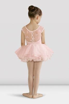 Bloch Girls Bow Mesh Cap Sleeved Tutu Leotard Dress Candy Pink CL8212 Elenore