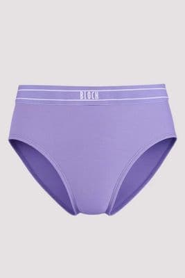 Bloch Girls Brianna High Waist Brief Elastic Logo Dance Knickers CR90011 Lilac