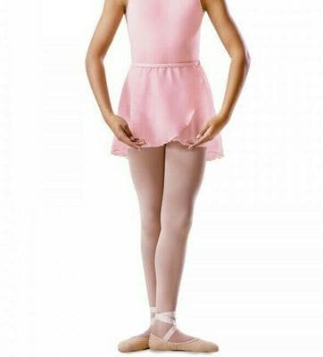 Bloch Girls Cross Over Mock Wrap Chiffon Skirt Dance Ballet Uniform BU601C Pink