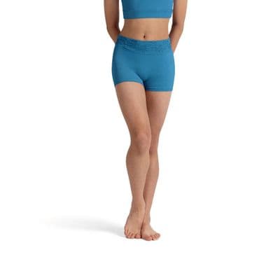 Bloch Girls Floral High Waist Shorts Dance CR90003 Blue