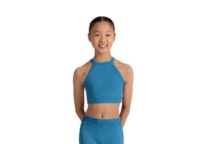 Bloch Girls Girls Modena Floral Dance Crop Top CZ30008 Blue