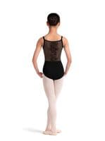 Bloch Girls Kik Camisole Leotard Corset Seam Embroidered Mesh Back Black CL70005