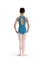 Bloch Girls Kiki Floral Halterneck Leotard Embroidered Mesh Back Blue CL40003