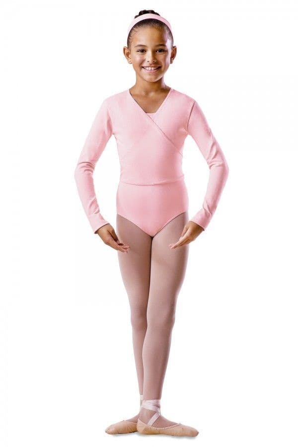 Bloch Girls Long Sleeve Wrap Top Dance Ballet Uniform BU501C Pink