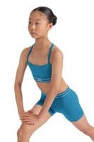 Bloch Girls Mire Logo Dance Gym Crop Top CZ30006 Blue