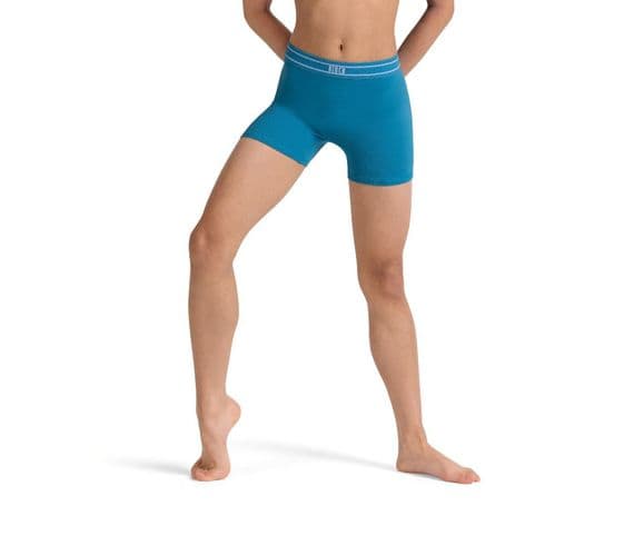 Bloch Girls Plestra Logo Shorts Dance Gym CR90004 Blue