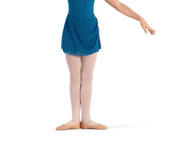 Bloch Girls Sale Casey Mesh Pull On Ballet Skirt Side Gather CR9281 Peacock Blue