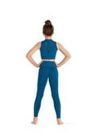 Bloch Girls Sale Full Length Dance Leggings V Waistband CP8468 Una Peacock Blue