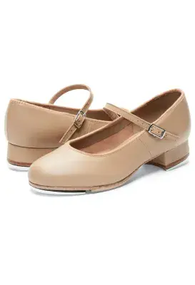 BLOCH Girls Tap Shoes Tap-On in Tan Low Heel Leather Upper S0302G