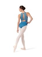 Bloch Ladies Iris Floral Halterneck Leotard Embroidered Mesh Back L40002 Blue