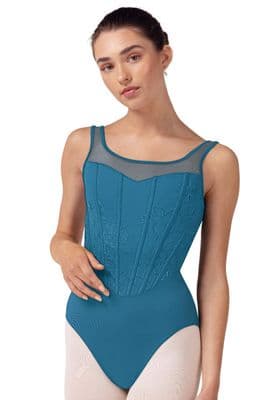 Bloch Ladies Isabella Floral Scoop Back Leotard L50002 Blue