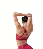 Bloch Ladies Kaia Logo Elastic Crop Top Dance Gym Z30002 Cherry