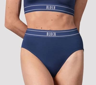 BLOCH Ladies Katherine High Waist Brief Dance Pants Knickers Eclipse Blue R90009