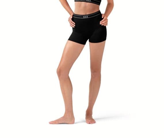 Bloch Ladies Kisha Logo Waist Dance Gym Shorts R90002 Black