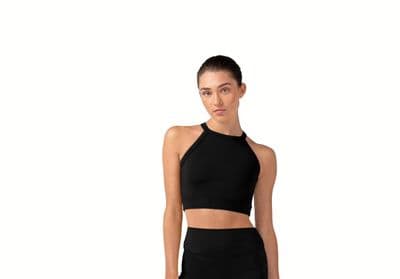 Bloch Ladies Nina Floral Crop Top Dance Z30004 Black