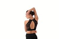 Bloch Ladies Nina Floral Crop Top Dance Z30004 Black