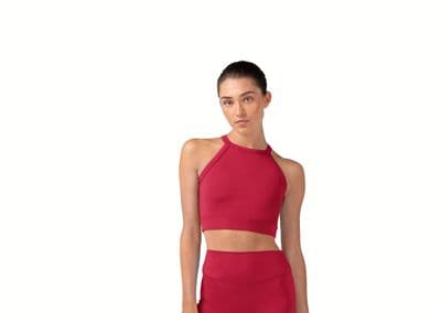 Bloch Ladies Nina Floral Crop Top Dance Z30004 Cherry