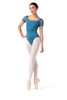 Bloch Ladies Olivia Floral Cap Sleeve Leotard L20001 Blue