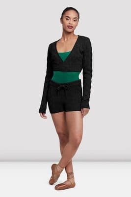 Bloch Ladies Sale Nola Long Sleeve Ballet Wrap Top Z5239 Black