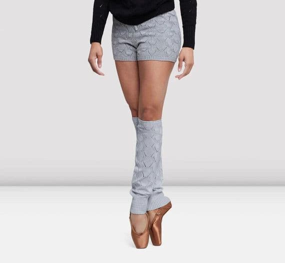 Bloch Ladies Stelle Cotton Diamond Knit Legwarmers W5200 Grey Marle