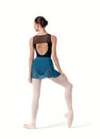 Bloch Ladies Zoe Floral Mesh Fixed Wrap Pull On Skirt R10001 Blue