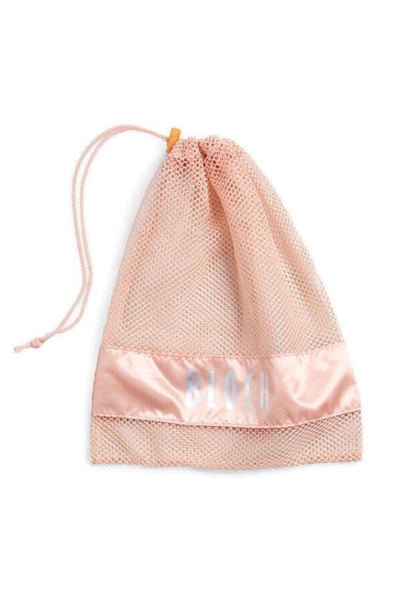 Bloch Large Mesh Drawstring Pointe Shoe Dance Shoe Bag A327 Pink