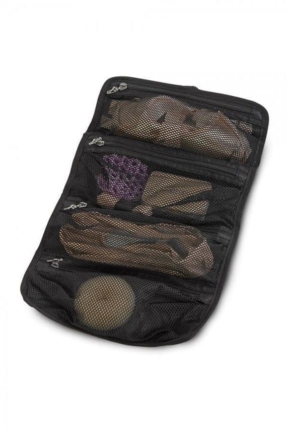Bloch Organiser Bag Black 4 Internal Mesh Zip Pockets Hanging Hook A318
