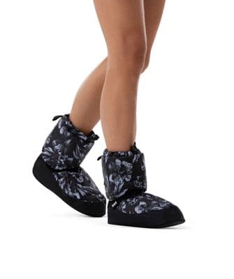 BLOCH SALE Adult Warm Up Dance Booties Boots Floral Print Black/Grey IM009BP