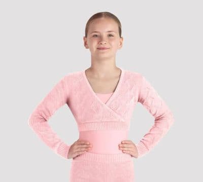 Bloch Sale Girls Emily Long Sleeve Ballet Wrap Dance Top Candy Pink CZ5259