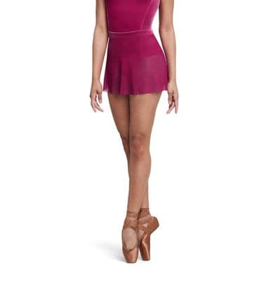 BLOCH SALE Ladies Velvet Waistband Mesh Pull On Skirt Avery R5201 Magenta