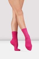 BLOCH SOX BLOCHSOX™ Crew Length Dance Socks Compression Arch NEW Hot Pink A1200