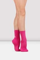 BLOCH SOX BLOCHSOX™ Crew Length Dance Socks Compression Arch NEW Hot Pink A1200