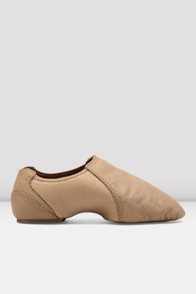 BLOCH Spark Split Sole Slip on Jazz Shoes Leather with Neoprene