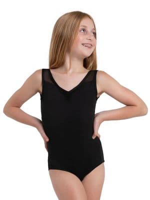 Capezio Child Girls Diamond Mesh Tank Style Leotard 12291C Black