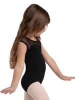 Capezio Child Girls Jewel Garden Pearl Cap Sleeve Leotard 12288C Black