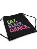 Capezio Eat. Sleep. Dance. Drawstring Bag Childs Dance Bag Black Multi B292