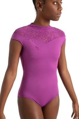 Capezio Sale Bella Notte Stelle Leotard Cap Sleeve Mesh Back 12160W Hyacinth Violet