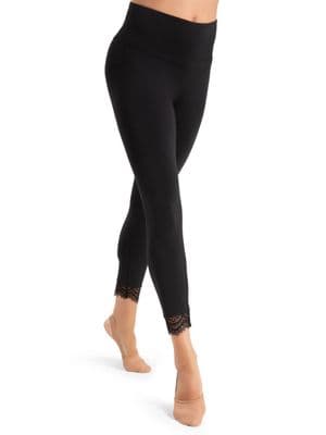Capezio SALE Whispering Waves Seashell Leggings with Mesh Trim 12101W Black