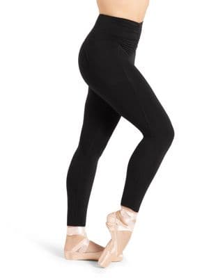 Capezio SALE Wildflower Blossom Leggings Deep Gathered Waistband 12092W Black