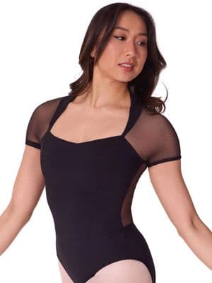 Capezio Soft Elegance Corset Short Sleeve Leotard EL108W Black