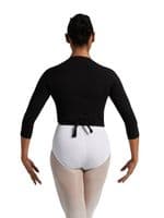 Capezio Womens Long Sleeve Ballet Wrap Top Dance Uniform CAD850C Black