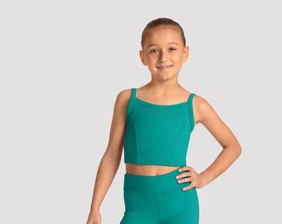 Mirella by Bloch Girls Dance Camisole Printed Crop Top Green M30012C