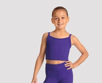 Mirella by Bloch Girls Dance Camisole Printed Crop Top Purple M30012C
