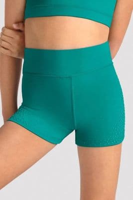 Mirella by Bloch Girls Dance High Waisted Printed Shorts Green M90006C