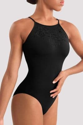 Mirella By Bloch Ladies Adagio Floral Halterneck Leotard M40006LM Black